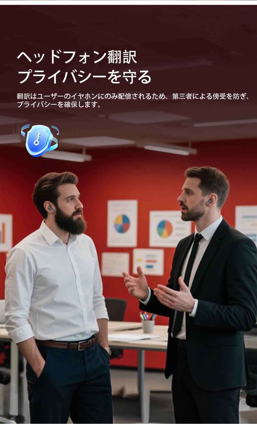 HTC NE40 Wireless Bluetooth Headset, 134 Language Translation, LED Display, Waterproof In-Ear, App Support