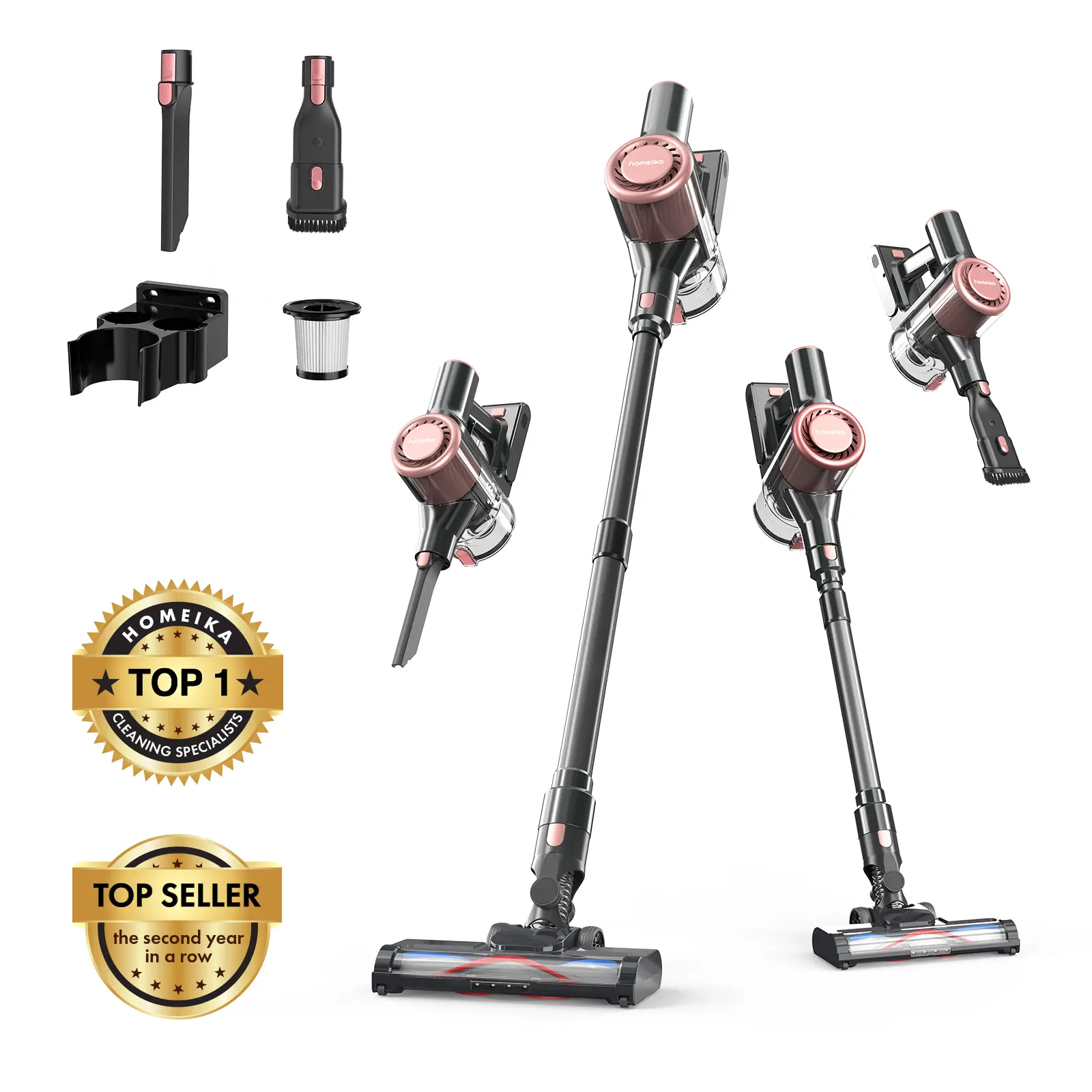 Homeika Cordless Vacuum Cleaner--H320, 28Kpa Powerful Suction, 380W Powerful Brushless Motor, 8-in-1 Lightweight Handheld Vacuum Cleaner, 50-Minute Ru