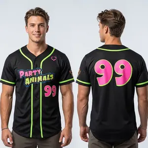 Hot Hot PartyAnimals#99 Funny Golf -Vintage Streetwear Baseball Jersey Unisex -  Trendy Baseball Jerseys #streetstyle #viraloutfits #baseballjersey