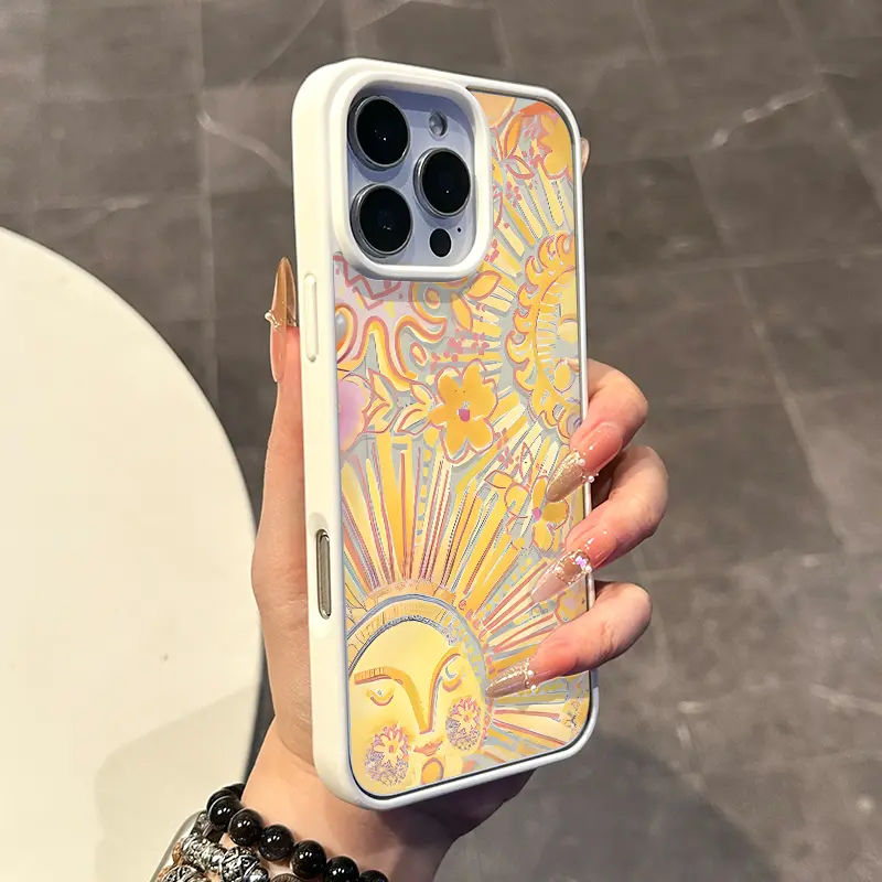 Chic Sun Totem MagSafe-Ready Protective Case for iPhone 11/12/13/14/15/16/17 Pro Max, TPU Flexible Shell with Anti-Slip Grip, Ultra-Thin, Aesthetic Daily Use iPhone Series Accessory