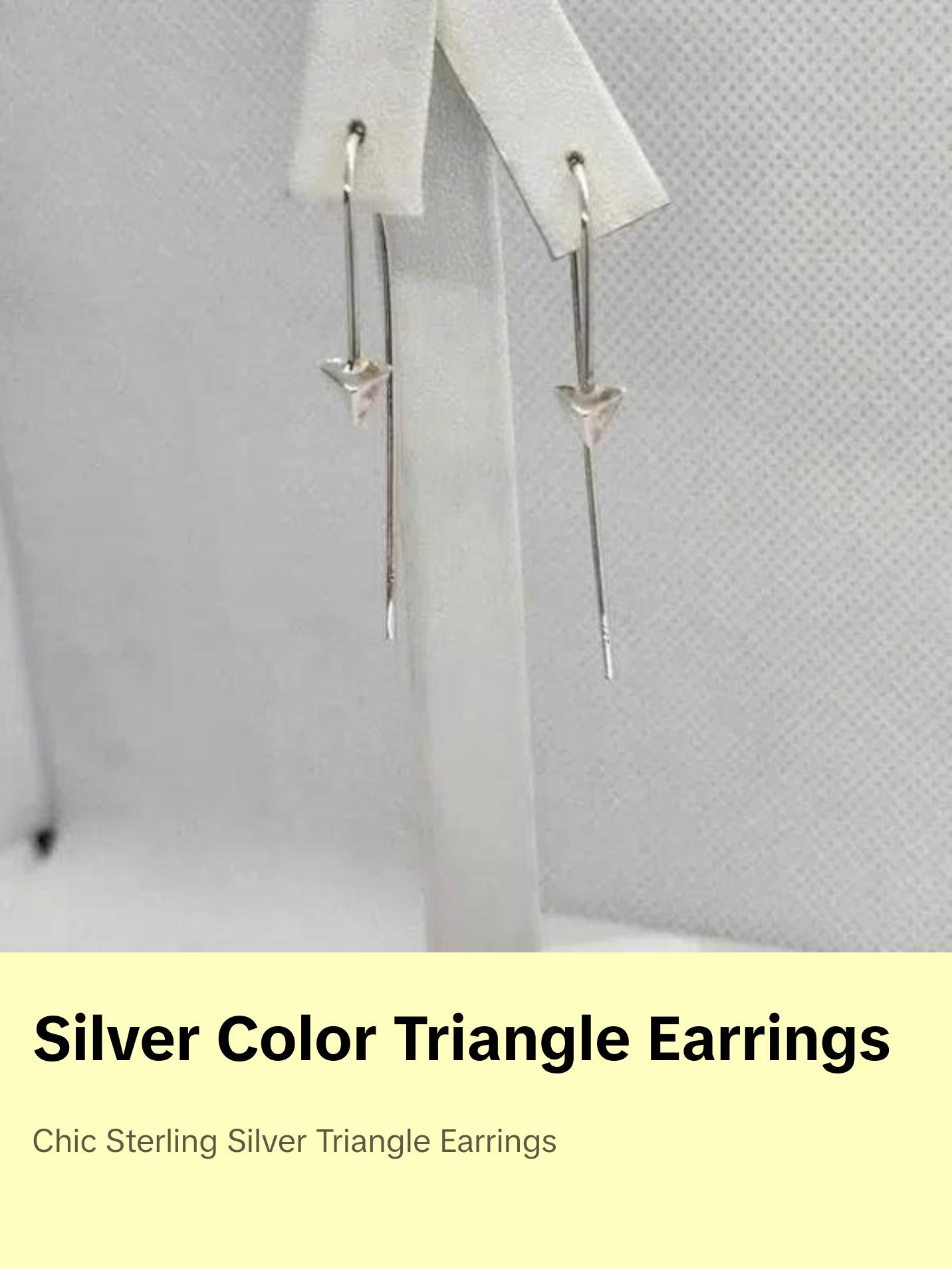 Brand New Sterling Silver 925 TRIANGLE Earrings