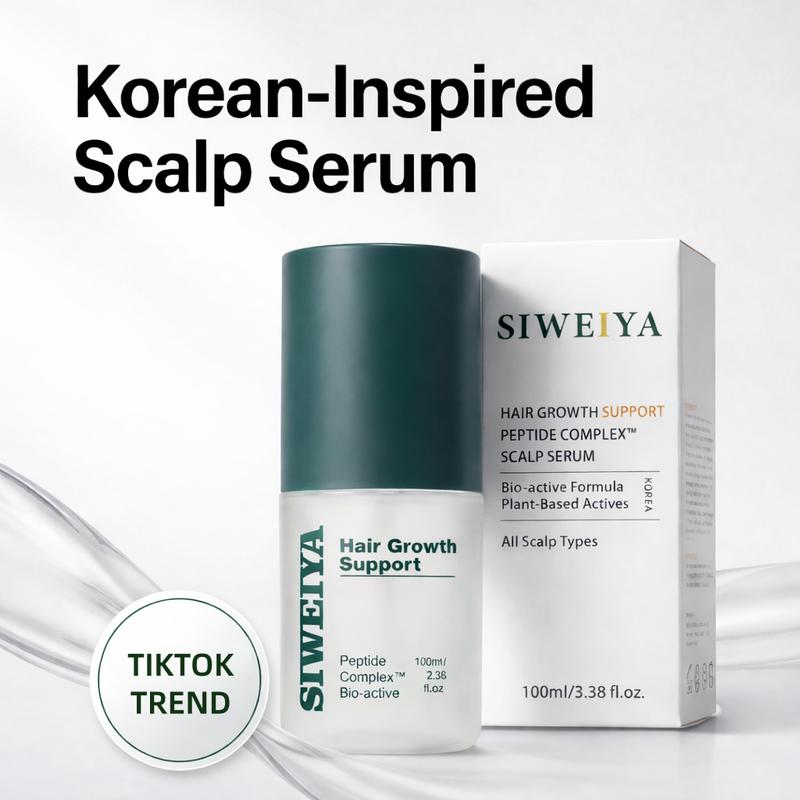 Korean Hair Growth Scalp Serum — Peptide Complex Formula for Thinning Hair, Supports Fuller-Looking Strands, Plant-Based Bio-Active Care to Strengthen Roots & Soothe Scalp