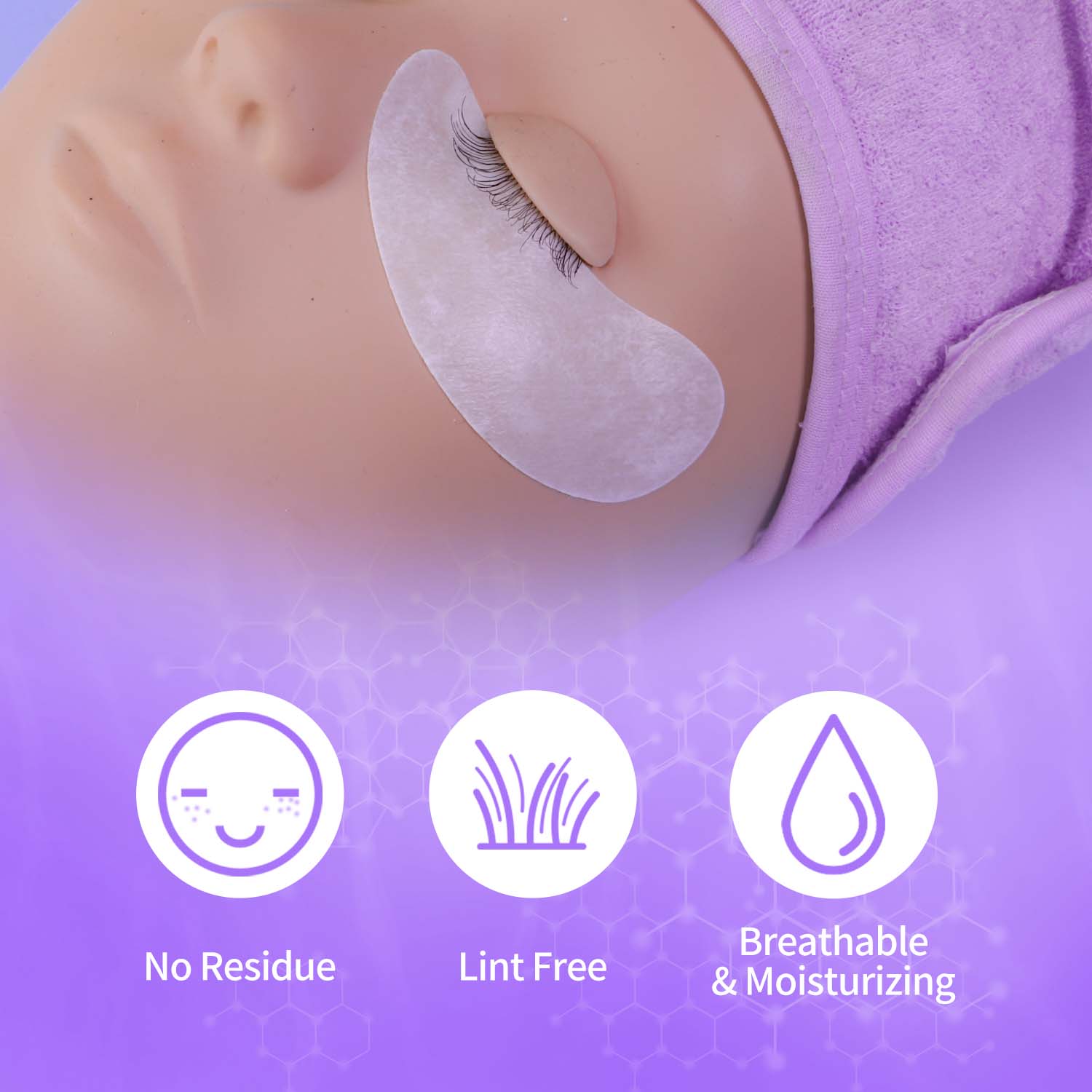 VEYES INC 50Pairs Aloe Extract Under Eye Gel Pads Hydrogel Eye Patch For Eyelash Extension Lint Free Lash Extension Supplies & Beauty Tools