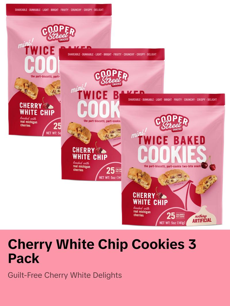 Cherry White Chip Twice Baked Cookies 5oz - 3 Pack