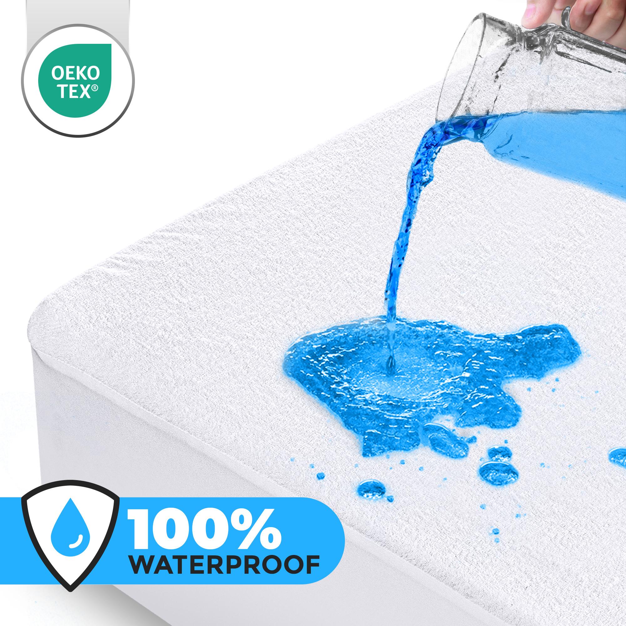 Utopia Bedding Waterproof Terry Mattress Protector, 200 GSM, Terry Cover, Breathable & Stretchable Pockets