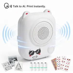 AI Voice Mini Printer, Portable Thermal Sticker Maker with Built-in AI Image Generator, Bluetooth Pocket Printer for DIY Journaling, Study Notes, Gifts