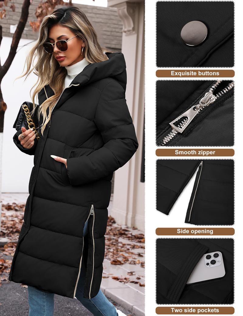 HEEKPEK Winter Puffer Jacket Hooded Warm Winter Long Coat Thickened Down Alternative Jacket Outwear super  puff outdoorfun
