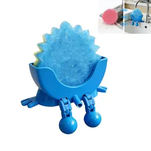 Cute Hanging Sponge Holder,Smiley Face Sponge Holder with Drainage Keeps Your Sponge Dry & Smiling,For Scrub Daddy Holder,Spac-Saving & Quick Drying Sponge Storage Organizer