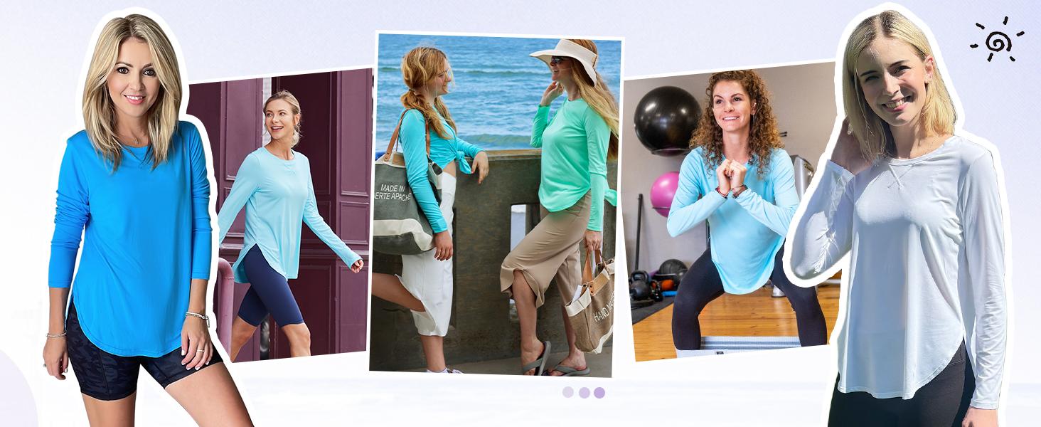 G4Free Women's UV Sun Protection Long Sleeve Scoop Neck Workout Shirt Gym Tops Activewear G4Free Women's UV Sun Protection Long Sleeve Scoop Neck Workout Shirt Gym Tops Activewear