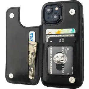 Compatible with iPhone 17 Pro Max wallet case with card slot; PU leather stand card slot case; dual magnetic closure and durable shockproof cover; shockproof phone case; compatible with iPhone 12, 13, 14, 15 Plus, 16 Pro, and 17 Pro Max