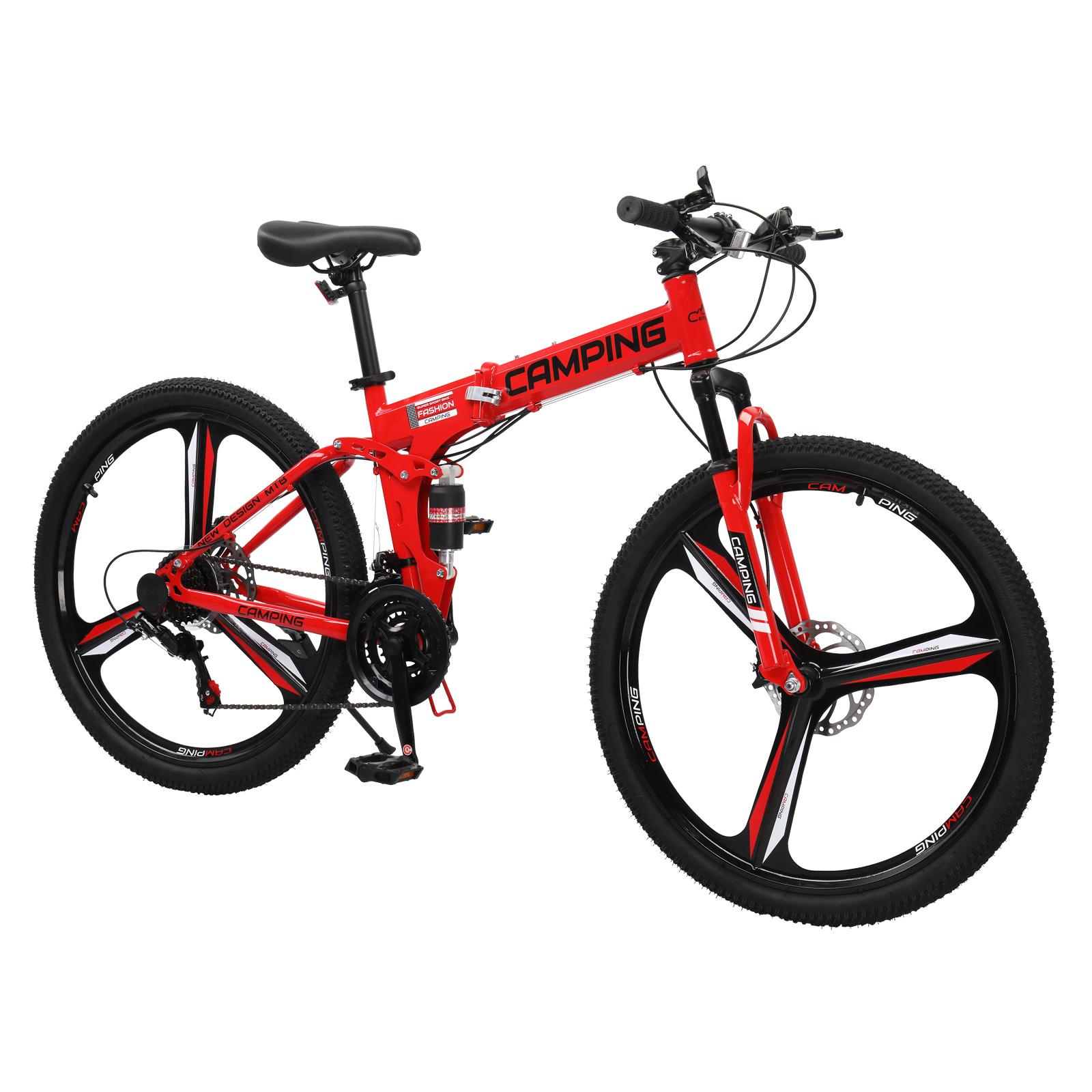 CampingSurvivals 26" 150kg 21-speed Shimano high-carbon steel tri-blade foldable mountain bike
