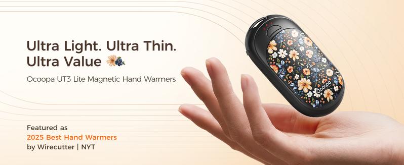 Ocoopa Magnetic Hand Warmers Rechargeable 2 Pack Electric Handwarmers Smart Heating UL Certified 3 Settings Portable Heater Ultra Slim Pocket Hunting Essentials Gifts for Christmas Men UT3 Lite TikTokShopBlackFriday - Maximum Convenience