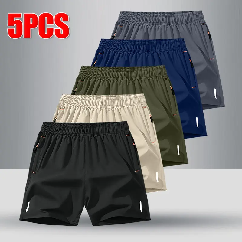 Men's Quick Drying Breathable Shorts, Regular Fit Casual Comfy Pocket Shorts for Summer, Men's Athletic Bottoms for Daily Wear, Men Shorts, Shorts for Men, Activewear, Breathable Fitness Shorts, Summer Sports Shorts