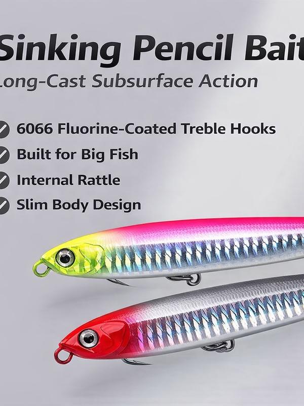 5 Color Assorted Set 0.63 oz / 3.35 inches Sinking Pencil Bait
