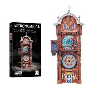 Piececool Astronomical Clock 3D Metal Puzzle Highly Detailed Praha Edition Model Kit for Collectors Precision Craftsmanship