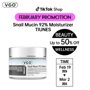 VGO Spring Glow Up Snail Mucin 92% Moisturizer Daily Face Gel Cream for Dry & Sensitive Skin, 50g / 1.76oz Hydrate Nourishing Serum -A