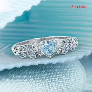 4 Styles Women's Fashion Wedding Band EngaSynthetic Gemstoneent Heart Ring Party Birthday Anniversary Christmas Gifts for Women Girlfriend Fine Jewelry Size 5-11 # purity