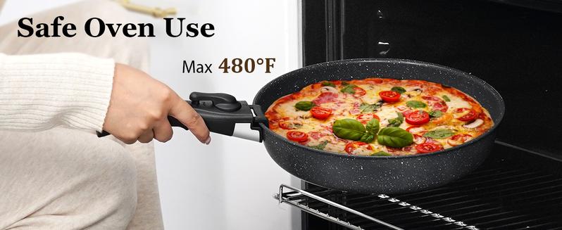 SODAY 15pcs Pots and Pans Set Non Stick, Cookware Sets with Detachable Handle, Nonstick RV Kitchen Cooking Set Removable Handles, Oven Safe,Stackable, Frying, Kitchenware,stock up on specials,Valentines Day gifts