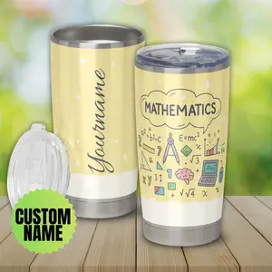 Personalized Subject Tumbler, Custom Name Gift for Teachers or Students,  Math Tumbler