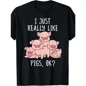Cute Swine 220g Love Pig T-Shirt - Men's Gifts Pigs Tshirt