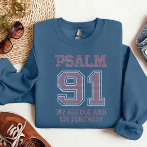Psalm 91 Lt Siam AB Rhinestone Transfer