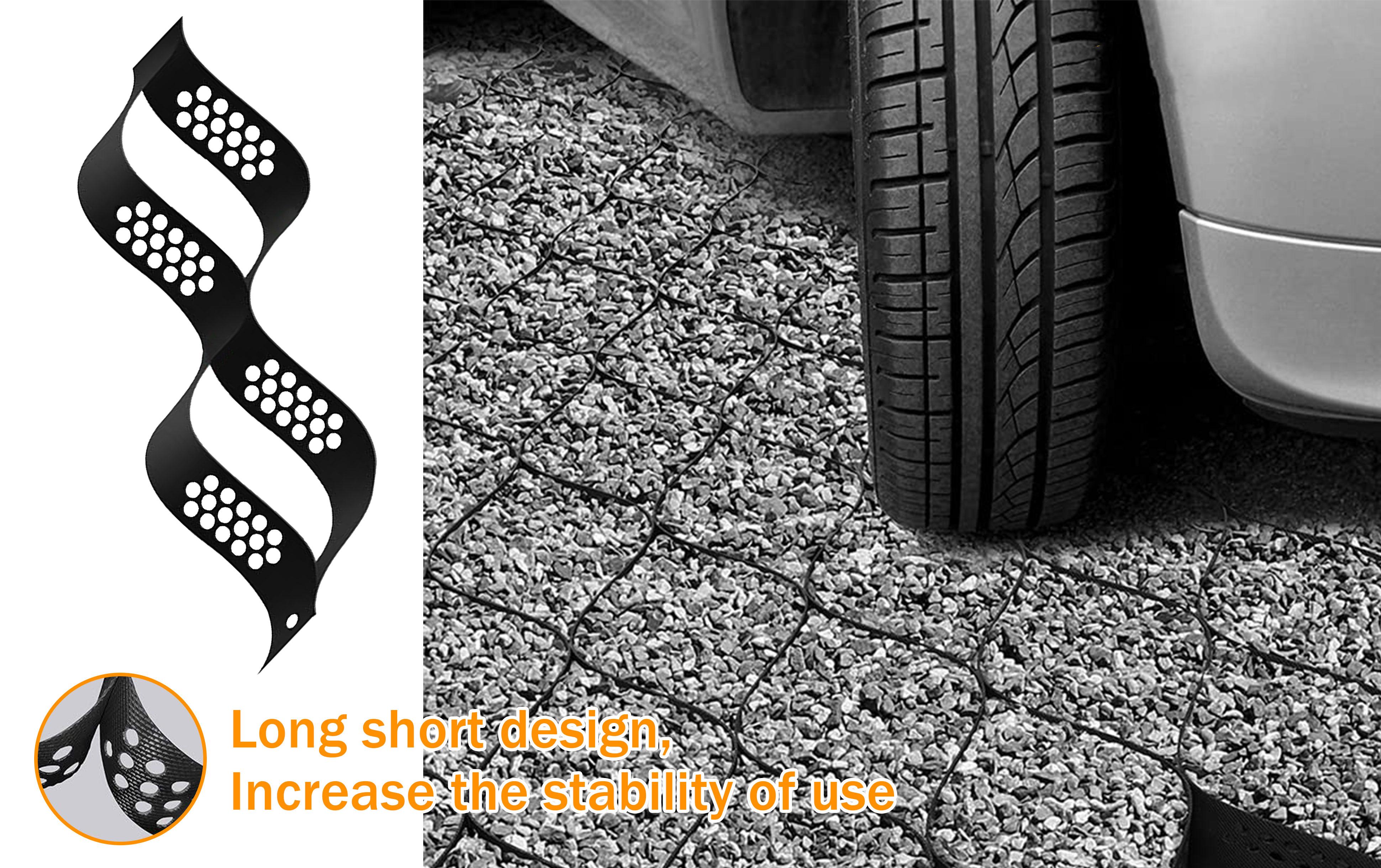 SUNNYGLADE 3" Thick Ground Grid 33 x 6.5 FT Gravel Retainer 1880 LBS Per Sq ft HDPE Material Anti-slip & Anti-deformation for DIY Patio Walkway Driveway Stabilization