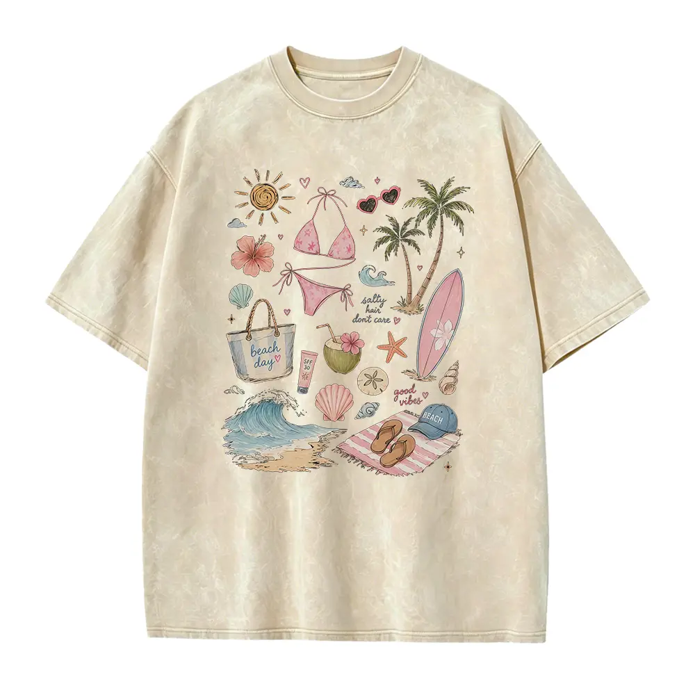 Beach Summer Vacation Shirt, Seashell Bikini Tees,Summer Shirt, Beach Vacation Shirt, Tropical shirt, Womens Graphic Tshirts
