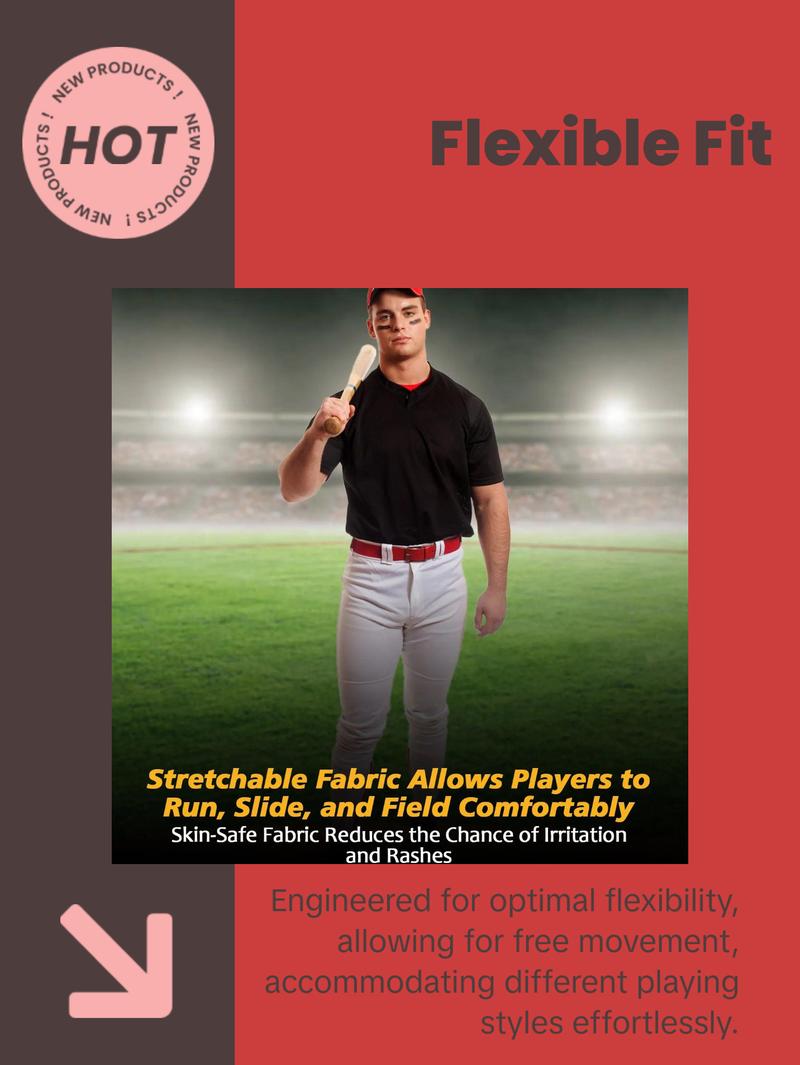 Penveer Knicker Style Adult Baseball Pants with Durable Snap Zip, Elastic Bottom Mens Baseball Pants (Black) Athletic Stretchable High Waisted Athletic