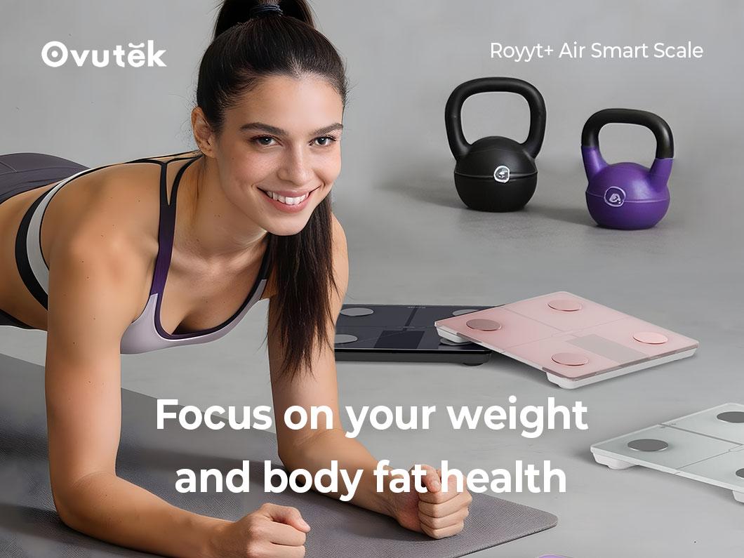 OVUTEK Smart Scale for Body Weight,Purple, Professional Bathroom Digital Scale with BMI, Body Fat, Muscle Mass, Most Accurate to 0.05lb, Large Display High Accurate Body Composition Machine with Fitness App, 400LB