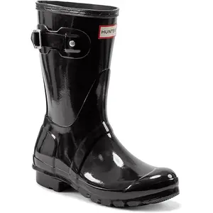 Hunter Womens Original Short Gloss Rain Boots - Black