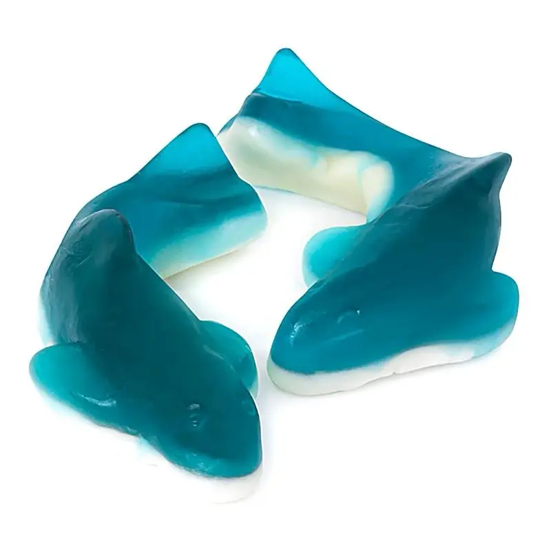 Giant Killer Shark Shaped Gummy Candy – Bulk Candy fruity flavored gummy blue raspberry candy gummies sweet