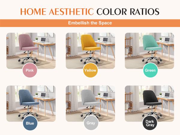 【Deal】Cute Office Chair, Modern Fabric Home Office Desk Chairs with Wheels, Mid-Back Armless Vanity Swivel Task Chair for Small Space, Living Room 【Deal】Cute Office Chair, Modern Fabric Home Office Desk Chairs with Wheels, Mid-Back Armless Vanity Swivel Task Chair for Small Space, Living Room