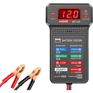 12V Car Battery Tester with LCD Screen & Indication, Universal Car Voltmeter & Alternator Charging System Analyzer, Fast Response Digital Battery Load Monitor Indicator for Vehicles