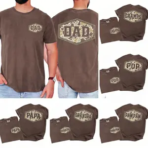 Comfort Colors Custom Camouflage Dad Shirt, Personalized Retro Varsity Duck Camo Grandpa Graphic Tee, Father’s Day Gift for Papa Dada Papaw Poppy, Espresso Color -  AL
