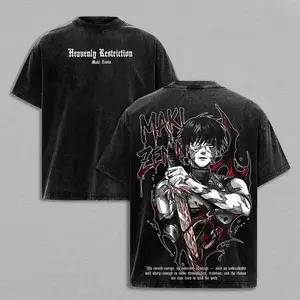 Maki Zenin Jujutsu Kaisen T-Shirt & Hoodie – Vintage Washed Oversized Anime Tee, Dark Aesthetic Maki Manga Graphic Shirt, Heavy Cotton Unisex Streetwear JJK Merch, Fall Outfit Anime Gift