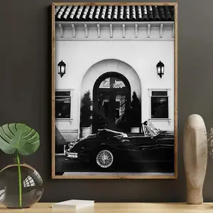 [Sale Up To 45%]  intage Car Poster, Black and White Luxury Fashion Store Wall Art (Unframed)