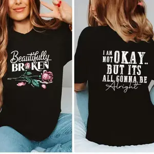 Women's Cotton T-shirt - Beautifully Broken Tour Vintage, I Am Not Okay, Son of A Sinner Themes summerwins