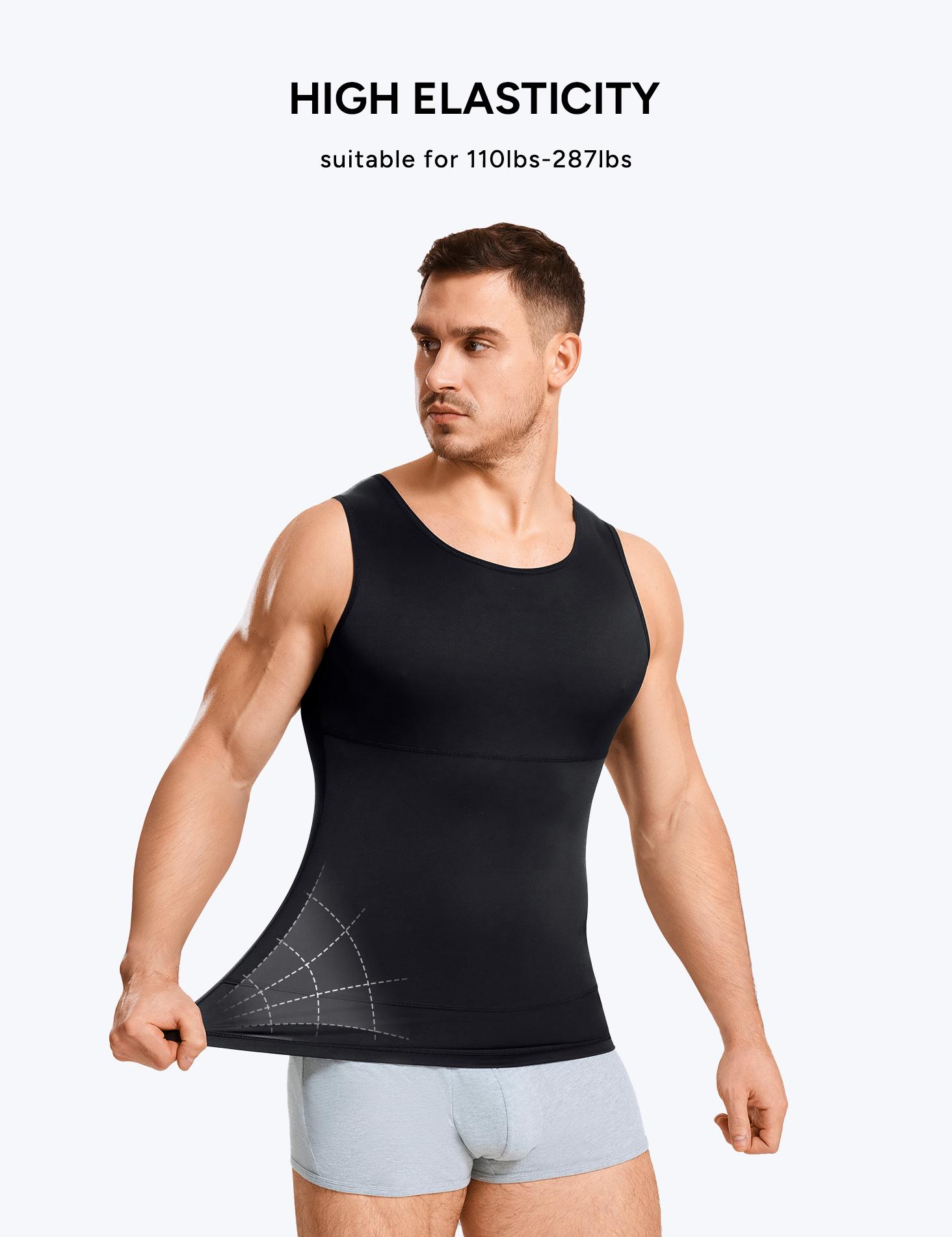 【Nebility】 Men’s Silky Soft Compression Shapewear Tank, Slimming Body Shaper Vest with Waist & Chest Support, Stretchy, Odor-Resistant, Breathable Muscle Tank for Daily Comfort, Menswear, Tanktop SpringStatements