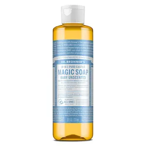 Pure-Castile Magic Liquid Soap (Baby Unscented, 8 Ounce)- Made with Regenerative Organic Certified Oils, For Face, Body Wash, Baby Soap, Sensitive Skin, No Added Fragrance, Vegan