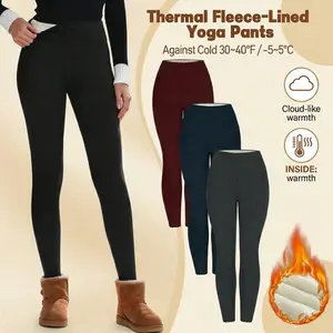 Women's Winter Thermal Fleece Lined Leggings - High Waisted Tummy Control Yoga Pants for Cold Weather