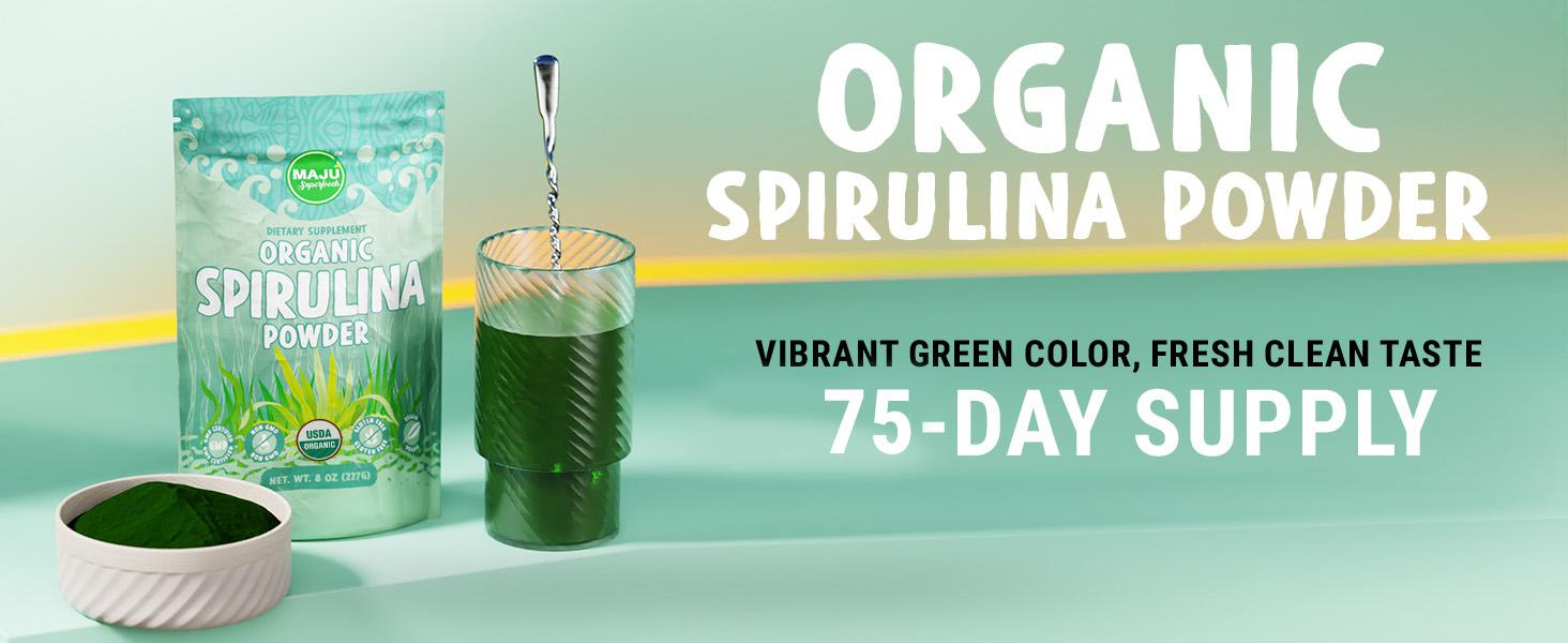 MAJU Organic Spirulina Powder (8oz) Healthcare Dietary Supplement Edible Fitness Vitamin Natural Protein Barley Optimum Nutrition Chlorophyll MAJU Organic Spirulina Powder (8oz) Healthcare Dietary Supplement Edible Fitness Vitamin Natural Protein Barley Optimum Nutrition Chlorophyll