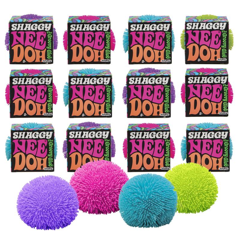 Shaggy NeeDoh - Sensory Toy with a Shaggy Surface and Smooth Dough Filling,Colorful Stress Squeeze Toys, Suitable for Party Ice - breakers and Group Games - Ages 3+