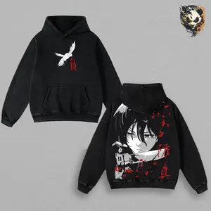 Mikasa Ackerman Washed Tee – Attack on Titan Washed Anime Manga T-Shirt, Minimal Red Scarf Warrior Graphic Tee, Unisex Oversized Streetwear Shirt, Dark Scout Anime Aesthetic Tee, Gift for AOT Fans