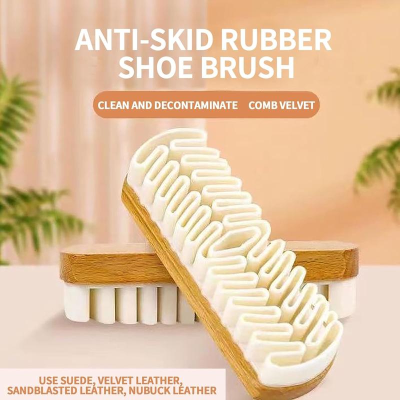 Suede Shoe Brush and Eraser Soft TPR Crepe Brush for Sneakers Leather and Suede Stain Removal Wooden Handle 1pcs Footwear Parent Bedroom Daddy Tactical Pedal