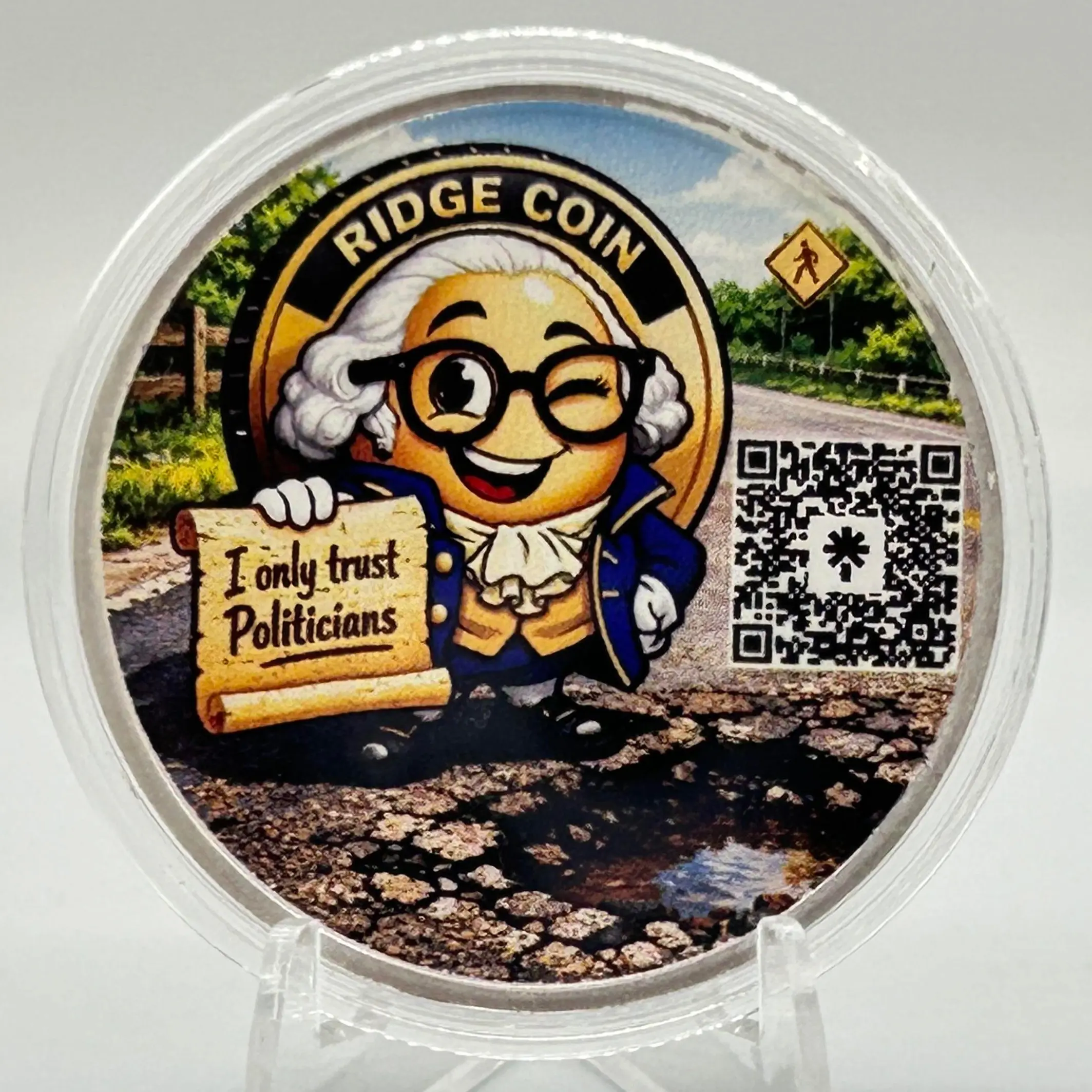 Promises & Potholes, Limited edition Custom Ridge Coin 1 Oz Silver Bullion Round