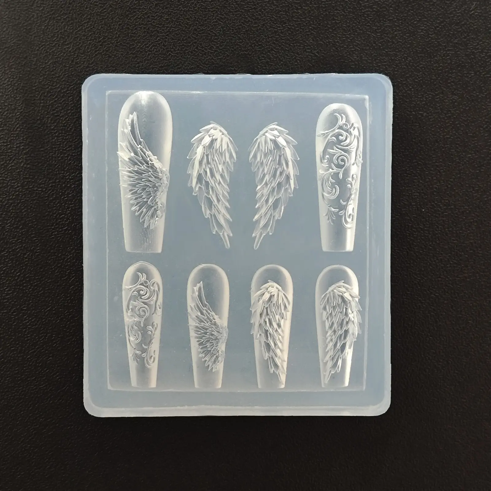 3D Angel Wings Nail Art Silicone Mold, Reusable Carved Pattern Mold for Acrylic UV Gel Nails, DIY Manicure Decoration Tool, Nail Art Tools