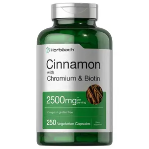 Horbäach Cinnamon with Chromium Picolinate 2500mg | 250 Capsules | plus Biotin | Vegetarian, Non-GMO, Gluten Free