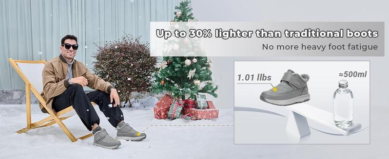 FitVille Men's Extra Wide Snow Boots Winter Shoes with Fur Lining Waterproof Heat Lock Technology for Outdoor Comfort & Traction