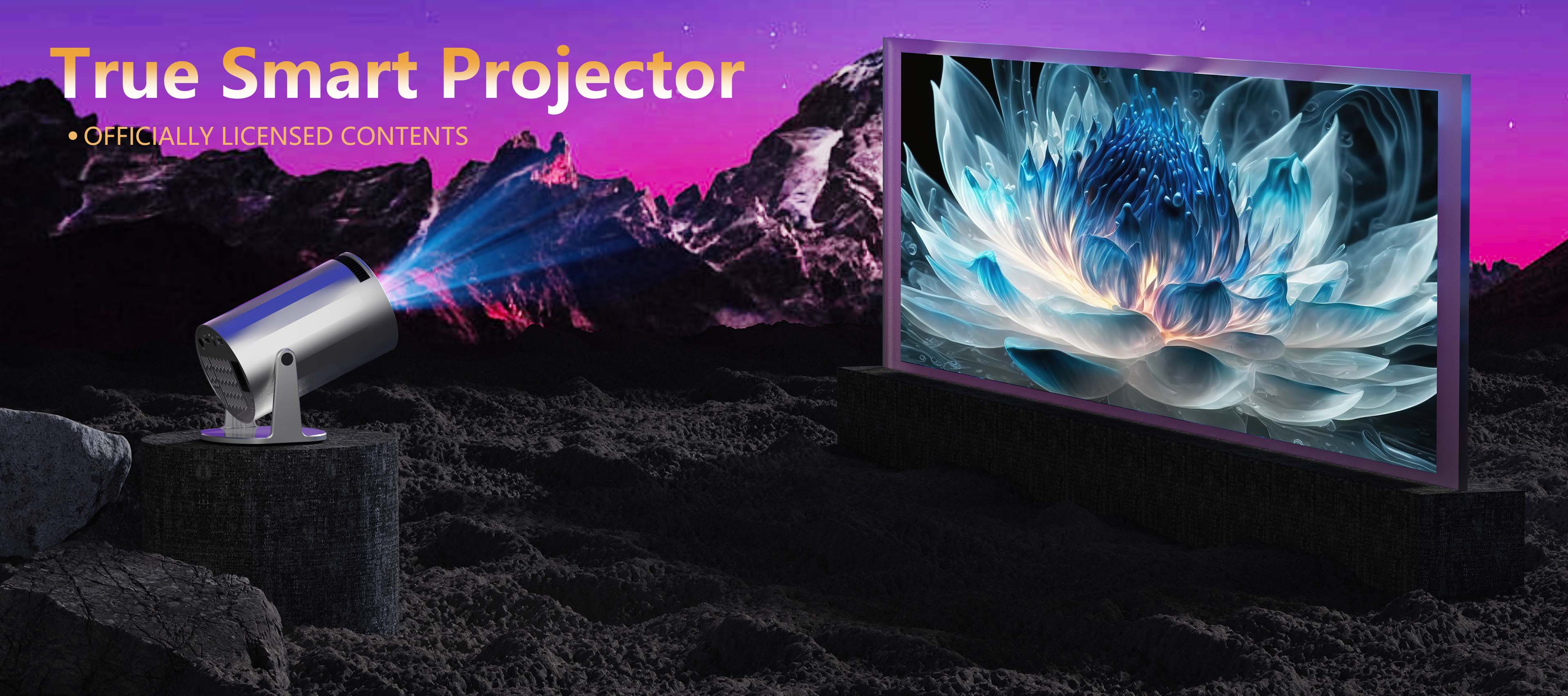 XBJ Mini Portable Projector with Wifi and BT5, 4K Support, Auto Keystone Adjustment, Pneumatic Mouse Remote Control for Outdoor/Bedroom Audio Watch Black Friday