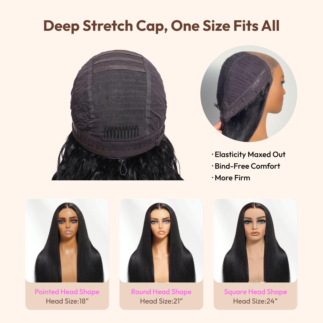 【All Day Hold】UNice Glueless Yaki Straight Wig No Slip Pre Cut 7x5 HD Lace Human Hair Wigs with Invisible Drawstring Put On and Go Beginners Friendly Fit All Head Size SpringStatements